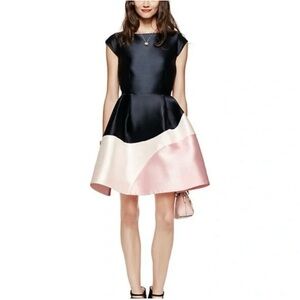 Kate Spade Do Wonders Colorblock Black and Pink Fit and Flare Dress Size 6